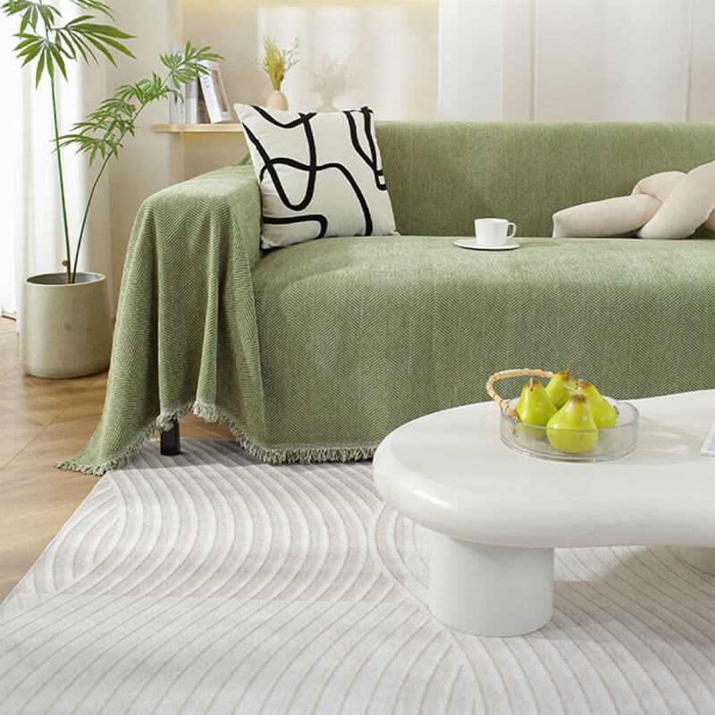 Soft Chenille Throw Blanket with Tassels