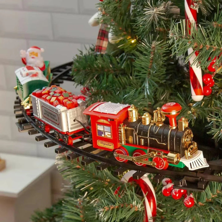 Fun Christmas Tree Train Set with Lights and Sound - Befez