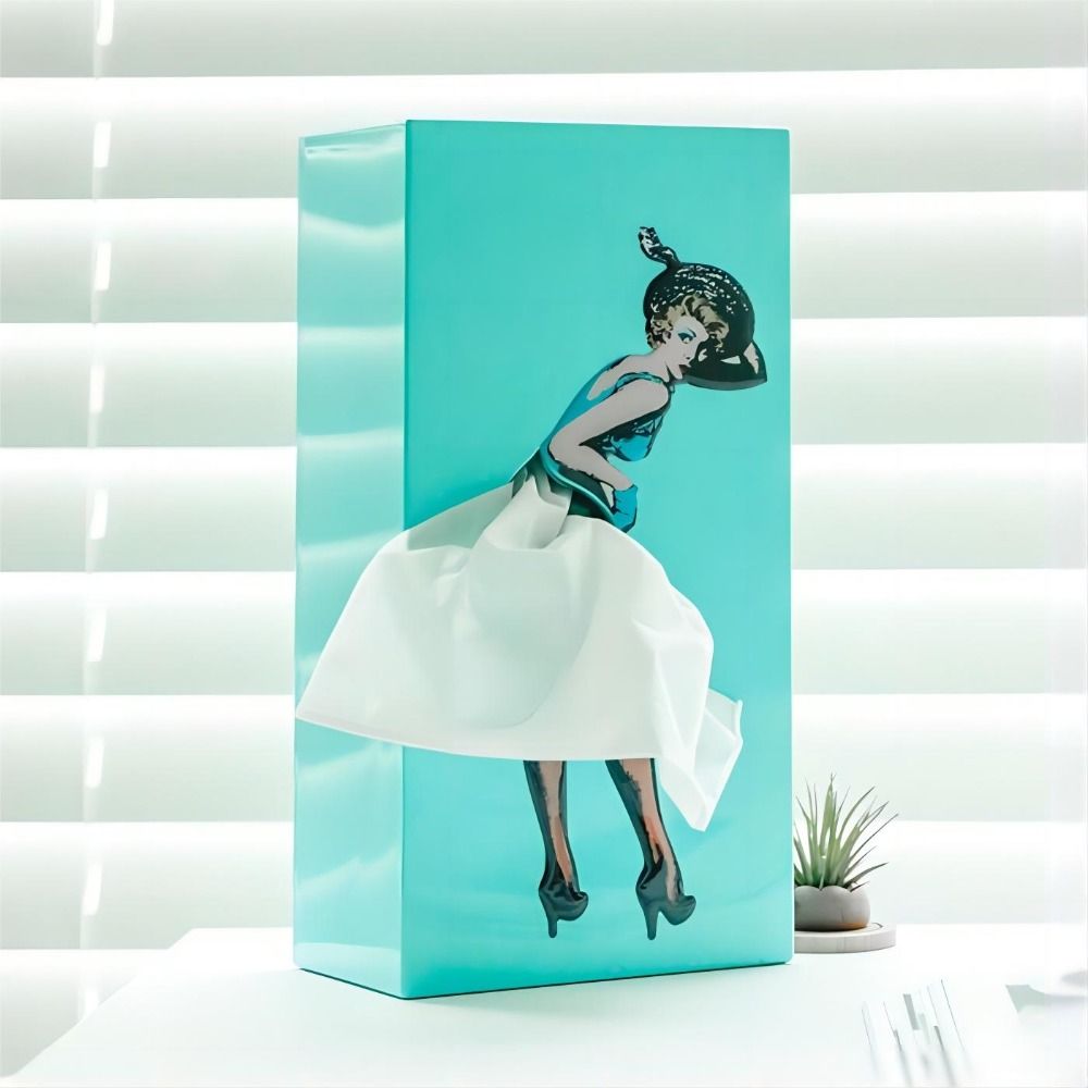 Colorful Floral Tissue Box Skirt
