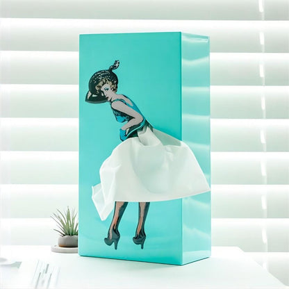 Colorful Floral Tissue Box Skirt