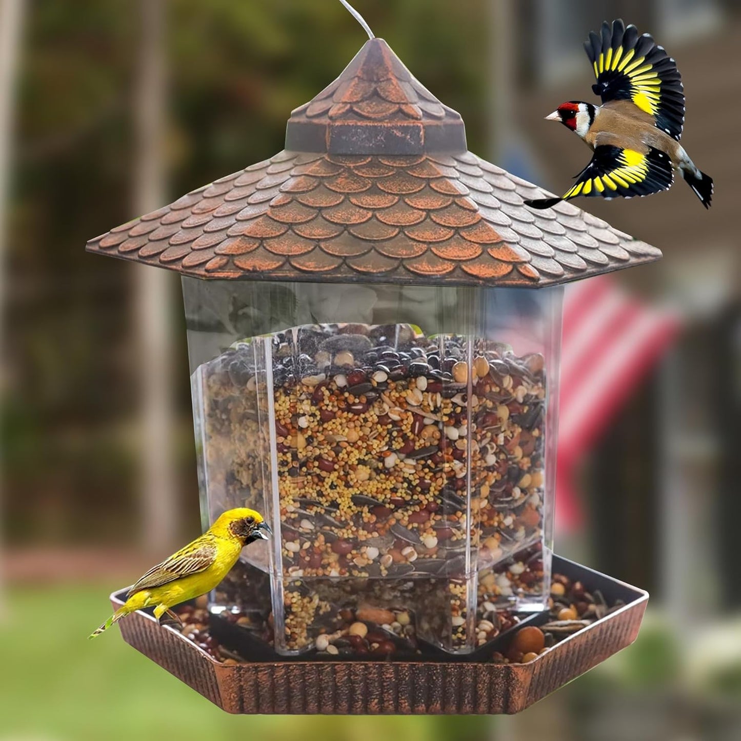 Befez | Garden Bird Feeder with Metal Roof - Befez
