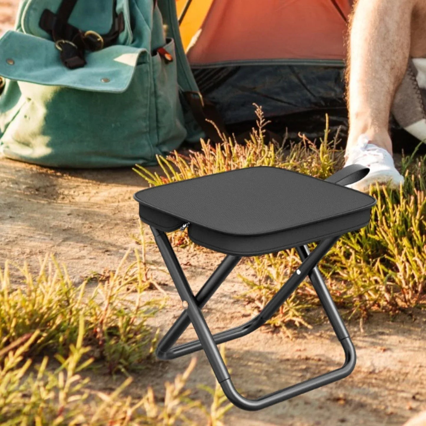 Compact Foldable Outdoor Camping Chair with Metal Legs