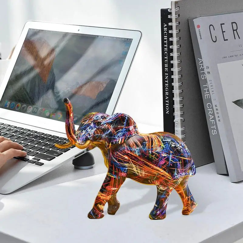 Vibrant Elephant Figurine Exquisite Modern Art Decor