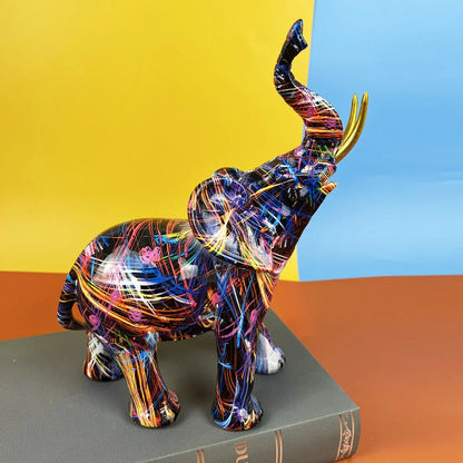Vibrant Elephant Figurine Exquisite Modern Art Decor