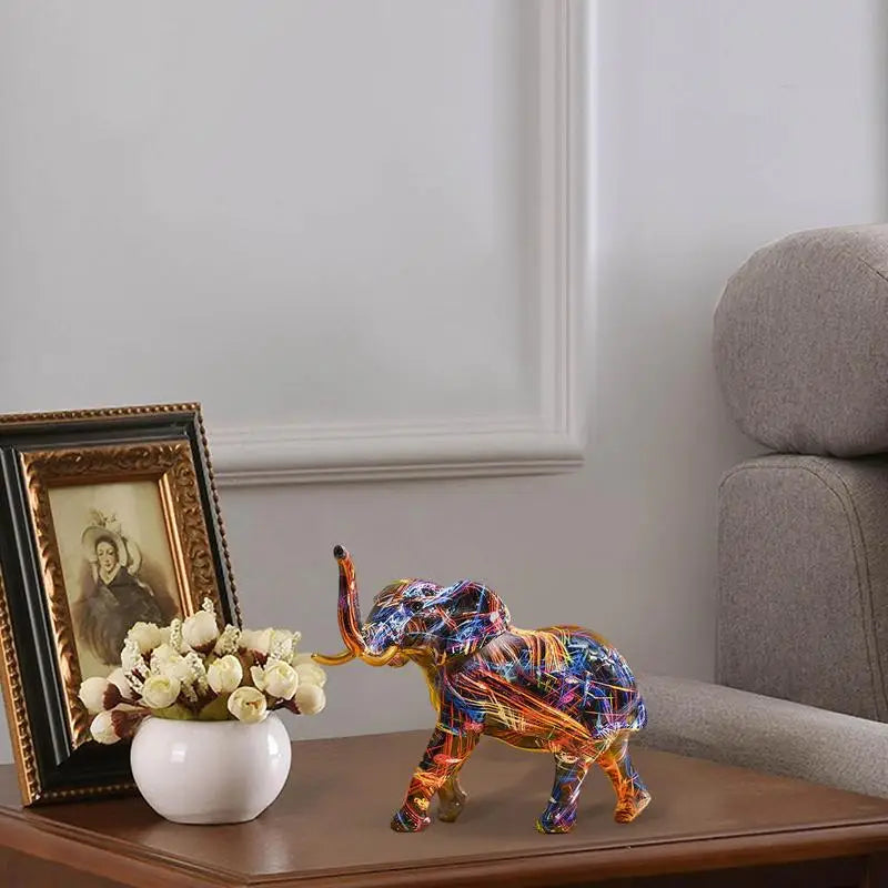 Vibrant Elephant Figurine Exquisite Modern Art Decor