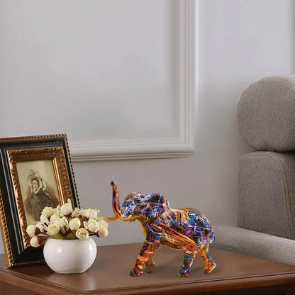 Vibrant Elephant Figurine Exquisite Modern Art Decor
