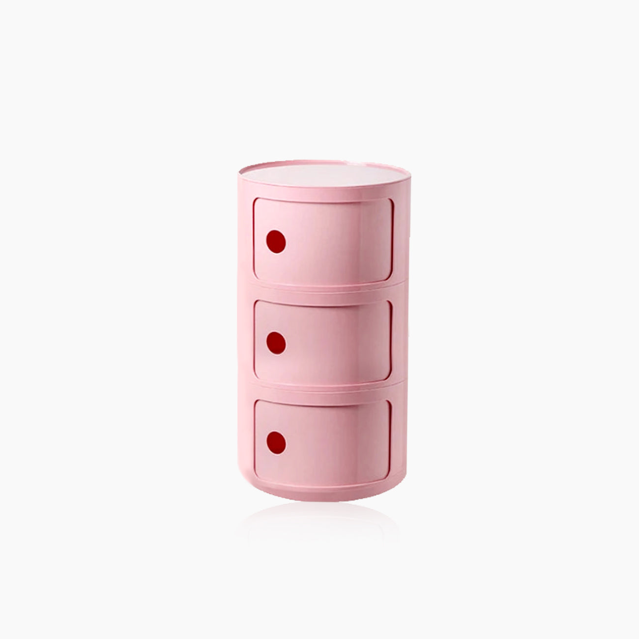 Compact Round End Table with Storage Bins