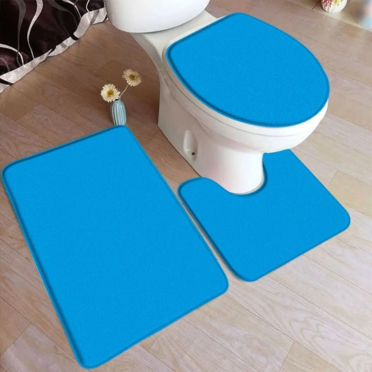 Soft Plush 3-Piece Bathroom Rug Set with Grip Bottom - Befez