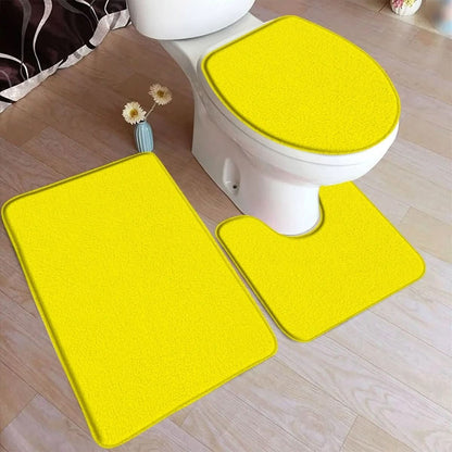 Soft Plush 3-Piece Bathroom Rug Set with Grip Bottom