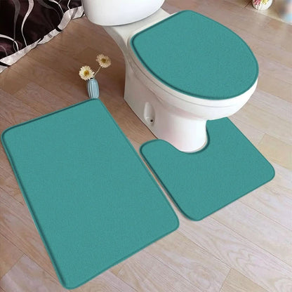Soft Plush 3-Piece Bathroom Rug Set with Grip Bottom