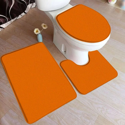 Soft Plush 3-Piece Bathroom Rug Set with Grip Bottom