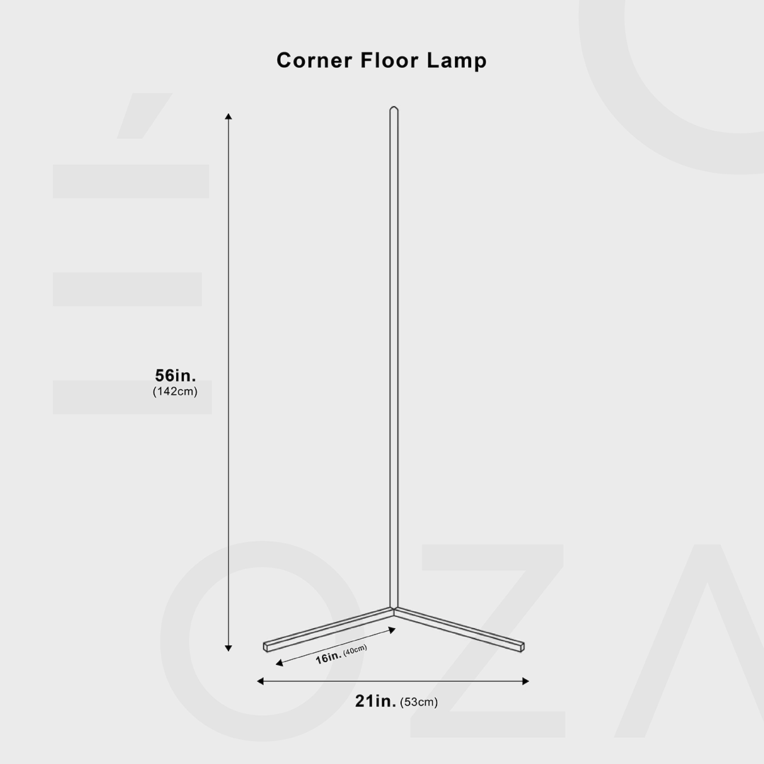 Slim Corner Floor Lamp LED Adjustable Modern Style