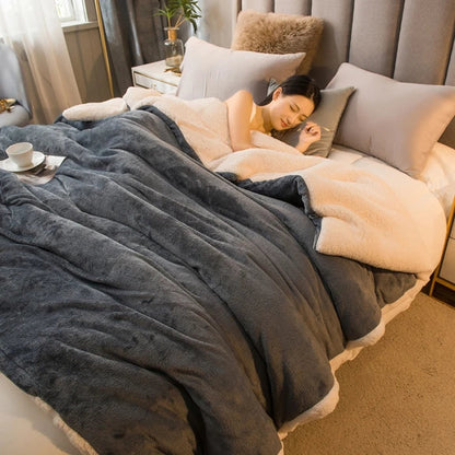 Soft Plush Reversible Winter Blanket