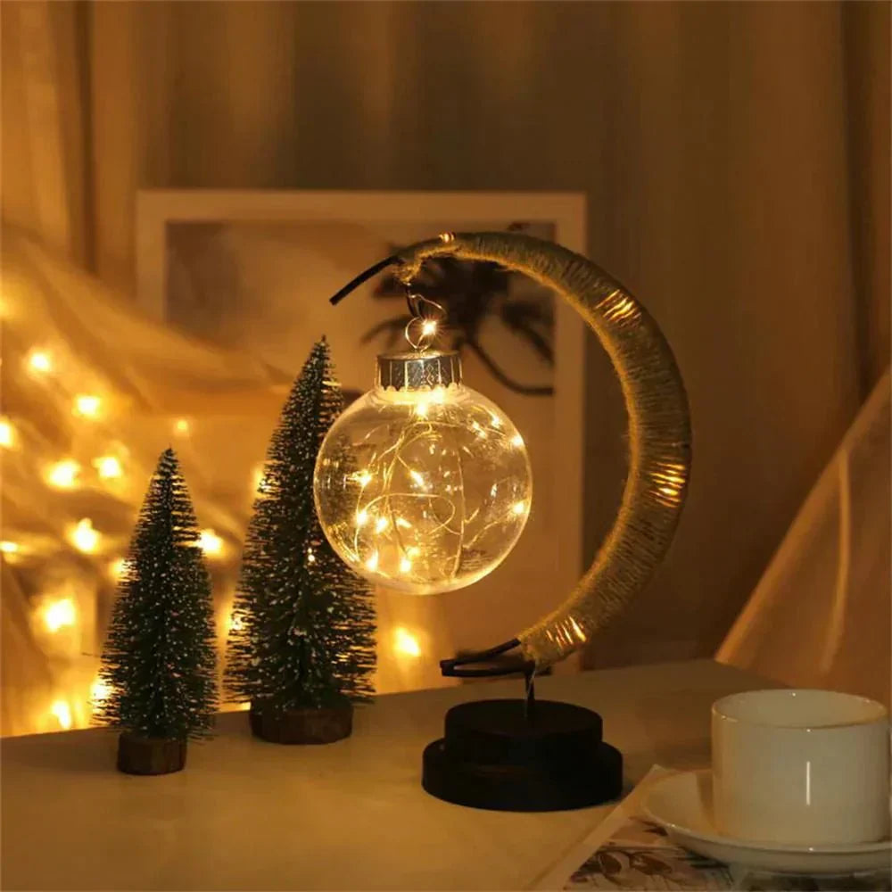 Stylish Wicker Moon Table Lamp