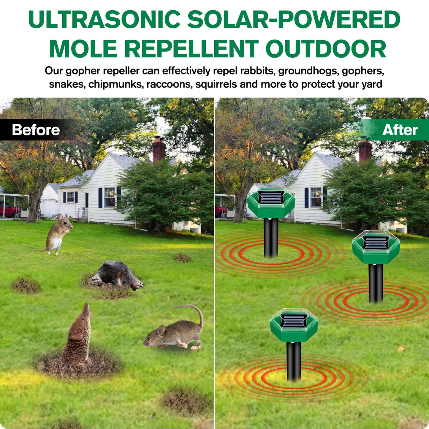 Outdoor Pest Control Mole Repeller 4-Pack
