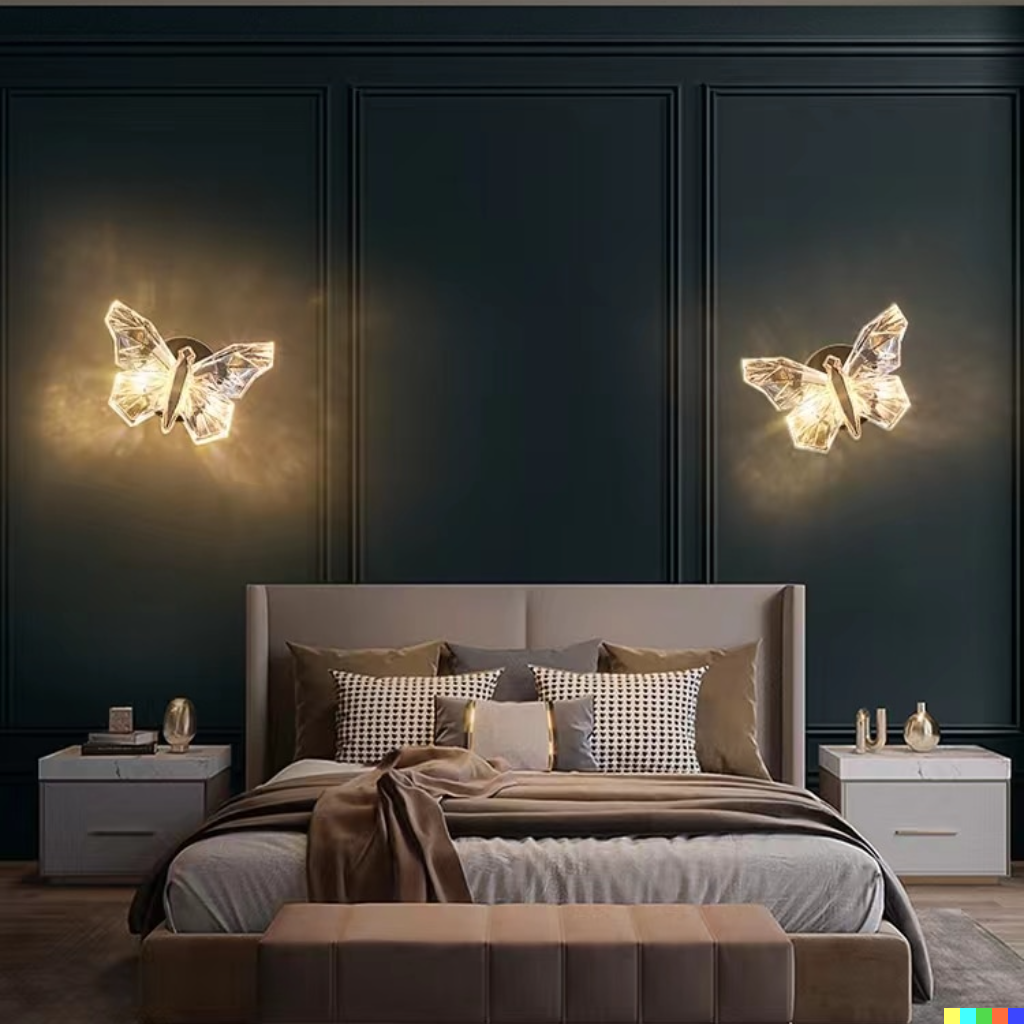 Simple White Butterfly Wall Light