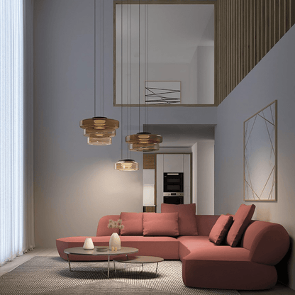 Contemporary Glass Hanging Lamp in Minimalist Design