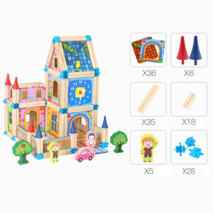 Colorful Wooden Building Blocks Set for Kids