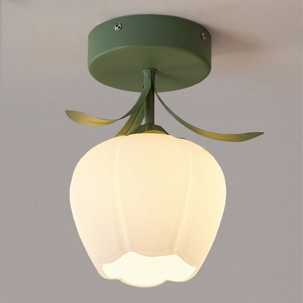 Stylish Ceiling Lamp with Decorative Glass Shade