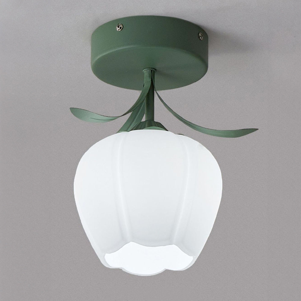 Stylish Ceiling Lamp with Decorative Glass Shade