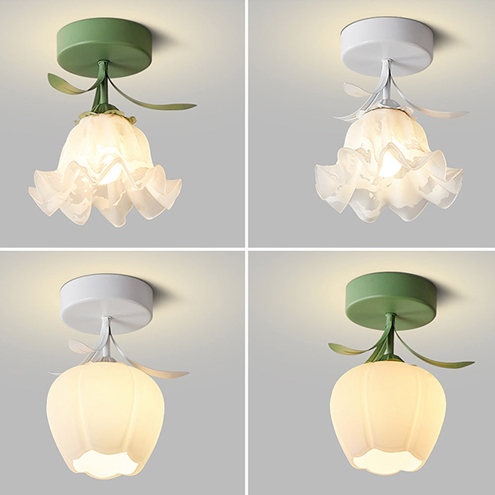 Stylish Ceiling Lamp with Decorative Glass Shade
