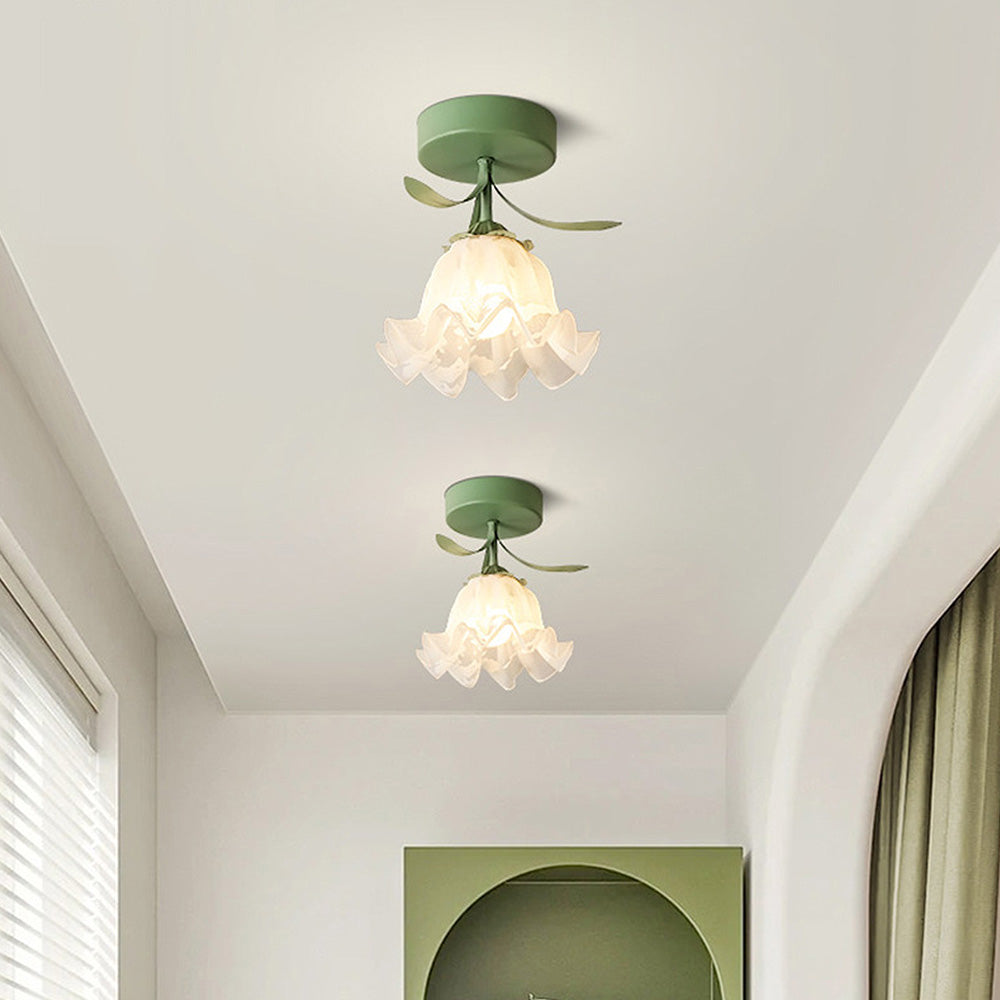 Stylish Ceiling Lamp with Decorative Glass Shade - Befez