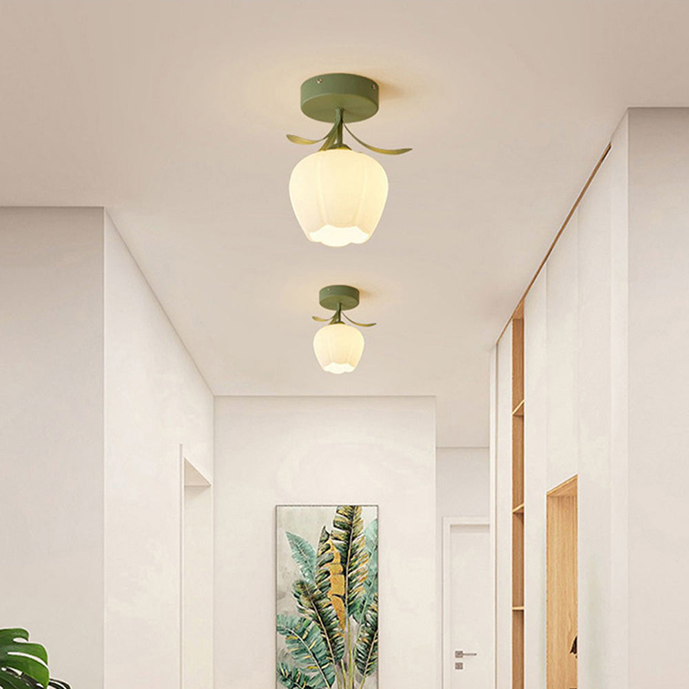 Stylish Ceiling Lamp with Decorative Glass Shade