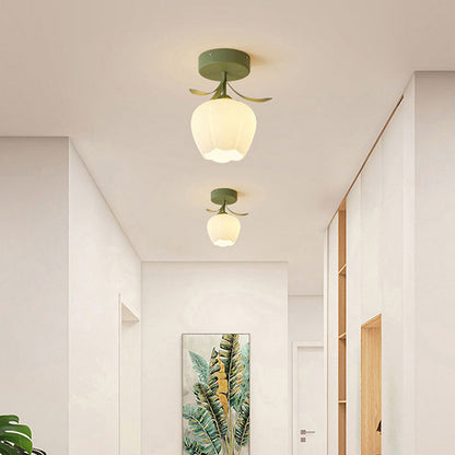 Stylish Ceiling Lamp with Decorative Glass Shade