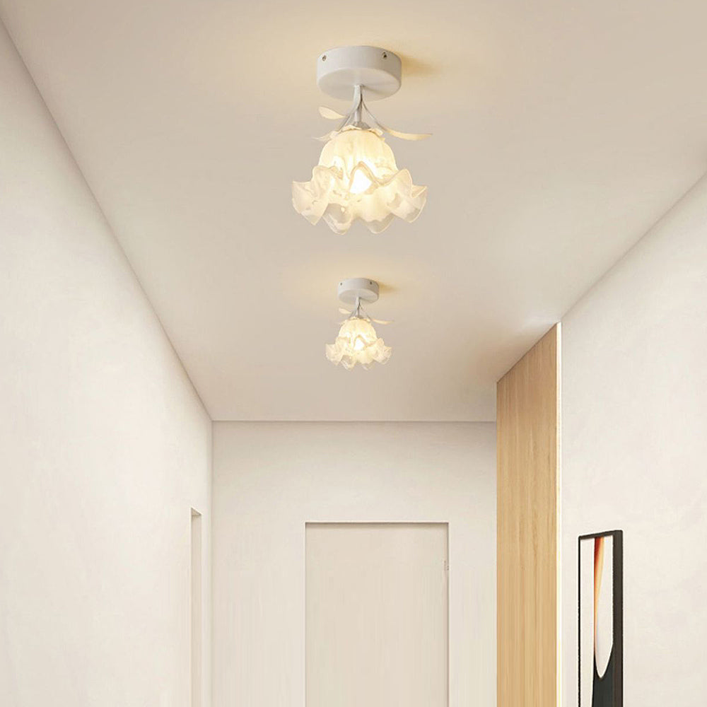 Stylish Ceiling Lamp with Decorative Glass Shade