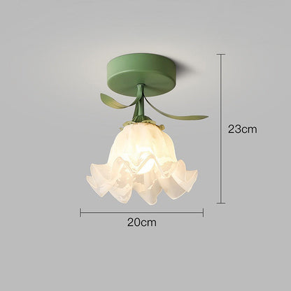 Stylish Ceiling Lamp with Decorative Glass Shade