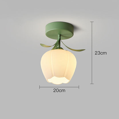 Stylish Ceiling Lamp with Decorative Glass Shade