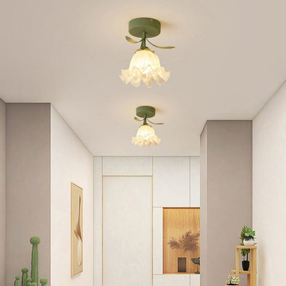 Stylish Ceiling Lamp with Decorative Glass Shade