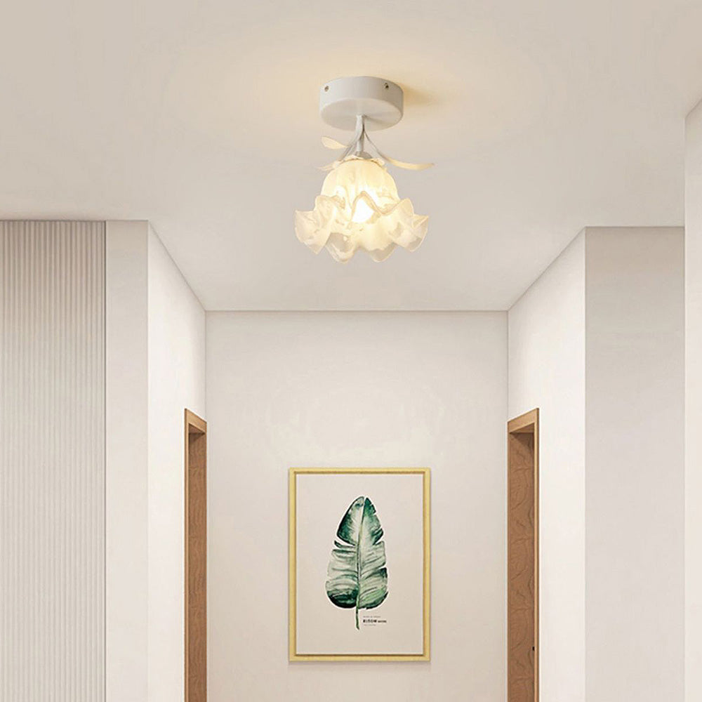 Stylish Ceiling Lamp with Decorative Glass Shade