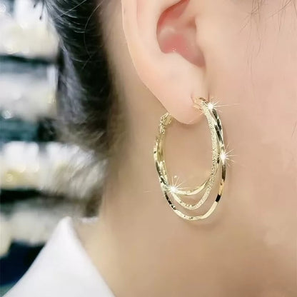 Layered Circle Drop Earrings