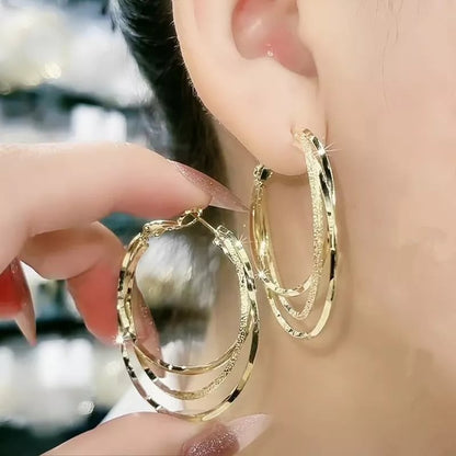Layered Circle Drop Earrings - Befez