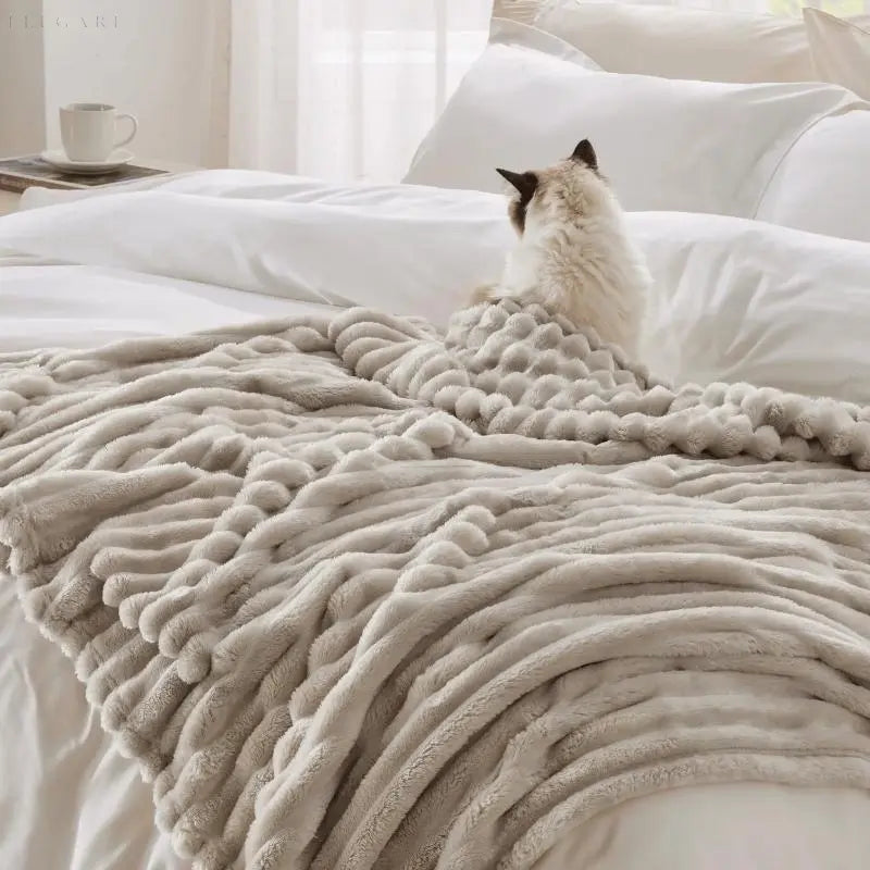 Soft Cozy Throw Blanket Beige