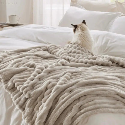 Soft Cozy Throw Blanket Beige