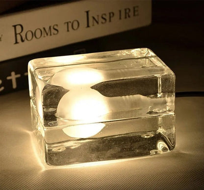 Stylish Glass Desk Lamp with Clear LED Lighting - Befez