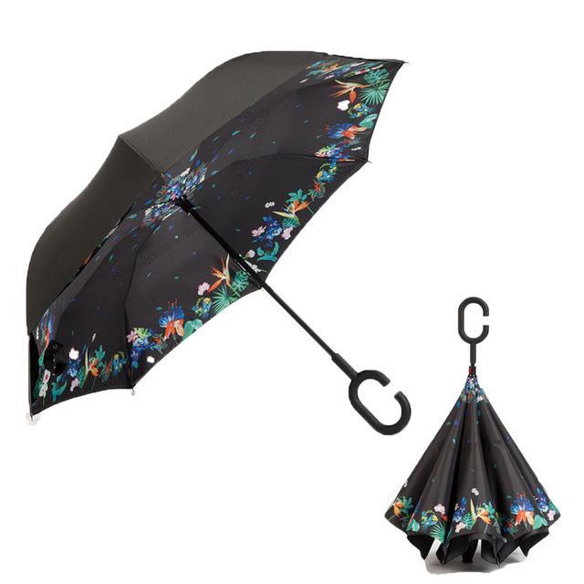 Windproof Reversible Handsfree Compact Umbrella