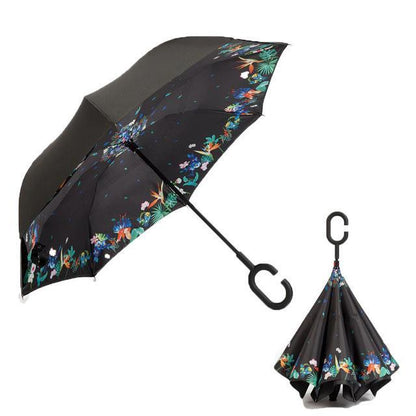 Windproof Reversible Handsfree Compact Umbrella