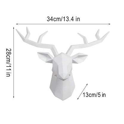 Rustic Deer Antler Wall Art Statue Figurine Decoration