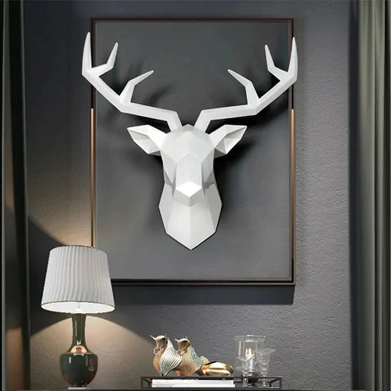 Rustic Deer Antler Wall Art Statue Figurine Decoration