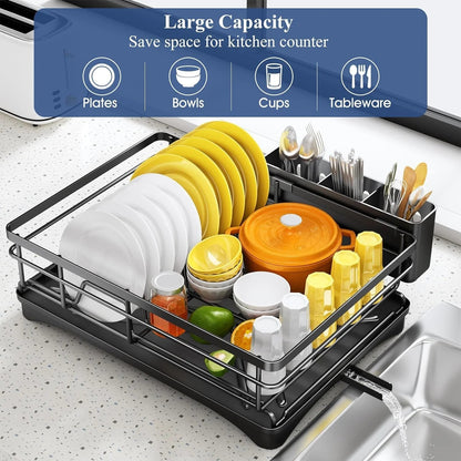 Befez | Compact Dish Rack with Tilted Tray and Utensil Holder