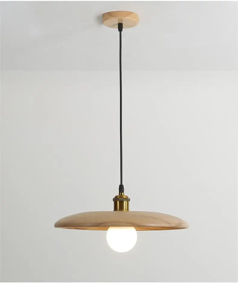 Stylish Wooden Pendant Light Glass LED Ceiling Lamp