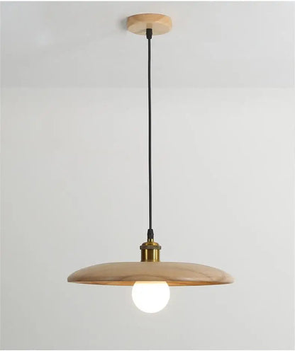 Stylish Wooden Pendant Light Glass LED Ceiling Lamp