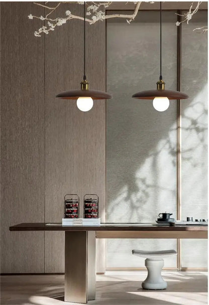 Stylish Wooden Pendant Light Glass LED Ceiling Lamp