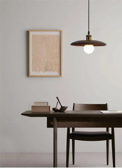 Stylish Wooden Pendant Light Glass LED Ceiling Lamp