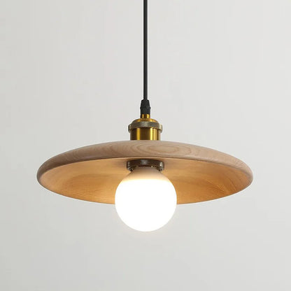 Stylish Wooden Pendant Light Glass LED Ceiling Lamp - Befez