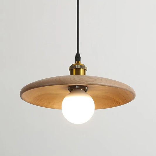 Stylish Wooden Pendant Light Glass LED Ceiling Lamp - Befez