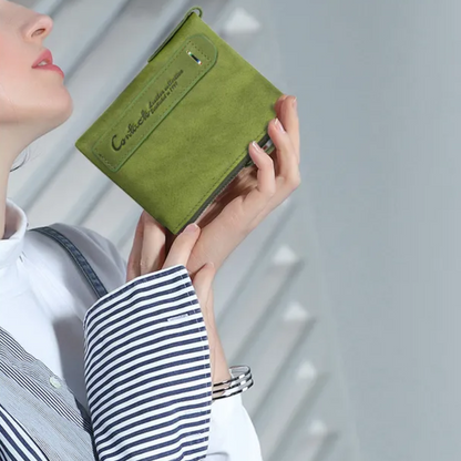 Fashionable Dual Zip Pocket Wallet